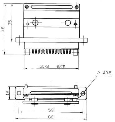 J3 Rectangular Hermetic Electrical Connector series Connectors Product Outline Dimensions