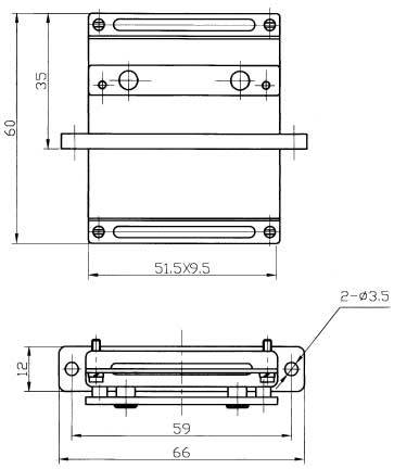 J3 Rectangular Hermetic Electrical Connector series Connectors Product Outline Dimensions