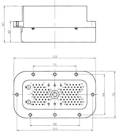 JQ6 Rectangular Electrical Connector series Connectors Product Outline Dimensions