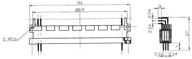 JQ8 Miniature Rectangular Electrical Connector series Connectors Product Outline Dimensions