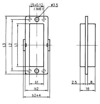 J2A Rectangular Hermetic Electrical Connector series Connectors Product Outline Dimensions