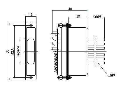 JQ14 Miniature Rectangular Electrical Connector series Connectors Product Outline Dimensions