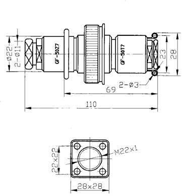 GF4 high frequency coaxial  series Connectors Product Outline Dimensions
