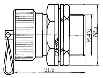 YS3 series underwater circular  series Connectors Product Outline Dimensions