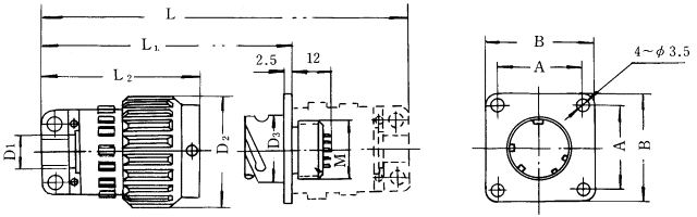 Y2 series sealed electrical connector series Connectors Product Outline Dimensions