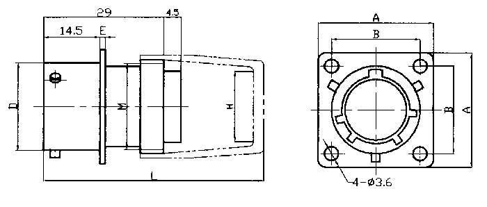 Y11 series sealed electrical connector series Connectors Product Outline Dimensions