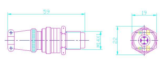 Y13 series explosion proof connector series Connectors Product Outline Dimensions