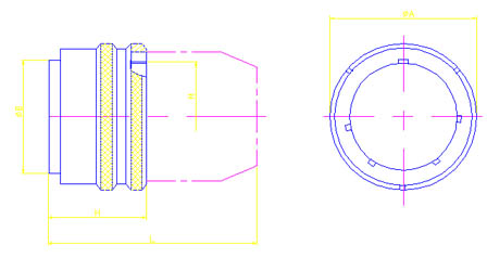 YQ2 series English electrical connector series Connectors Product Outline Dimensions