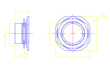 YQ2 series English electrical connector series Connectors Product Outline Dimensions