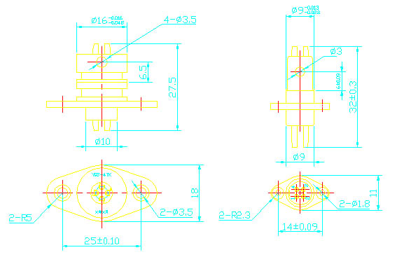 YQ3 series circular electrical connector series Connectors Product Outline Dimensions