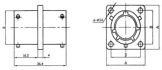 YQ26 series sealed electrical connector series Connectors Product Outline Dimensions