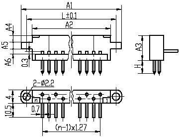Series J19,Rectangular,Tee Joint, Electrical Connector series Connectors Product Outline Dimensions
