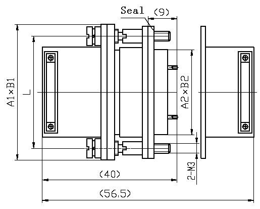 J14Q Rectangular Electrical Connector series Connectors Product Outline Dimensions