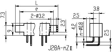 J28,J28A,J28C,J28D,Rectangular, Electrical Connector series Connectors Product Outline Dimensions