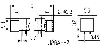 J28,J28A,J28C,J28D,Rectangular, Electrical Connector series Connectors Product Outline Dimensions