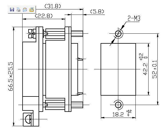 J36C Rectangular Electrical Connector series Connectors Product Outline Dimensions