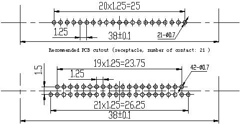 Series J42B, Rectangular, Electrical Connector series Connectors Product Outline Dimensions