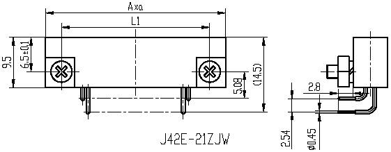 Series J42E,Rectangular, Electrical Connector series Connectors Product Outline Dimensions