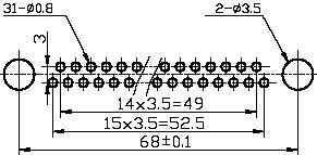 Series J52 Rectangle PCB Connector series Connectors Product Outline Dimensions