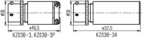 Series KZ038,Circular, Electrical Connector series Connectors Product Outline Dimensions