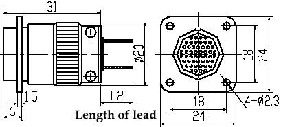 Series Y36 Circular Connector series Connectors Product Outline Dimensions