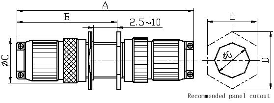 Series Y40,Circular,Electrical Connector series Connectors Product Outline Dimensions